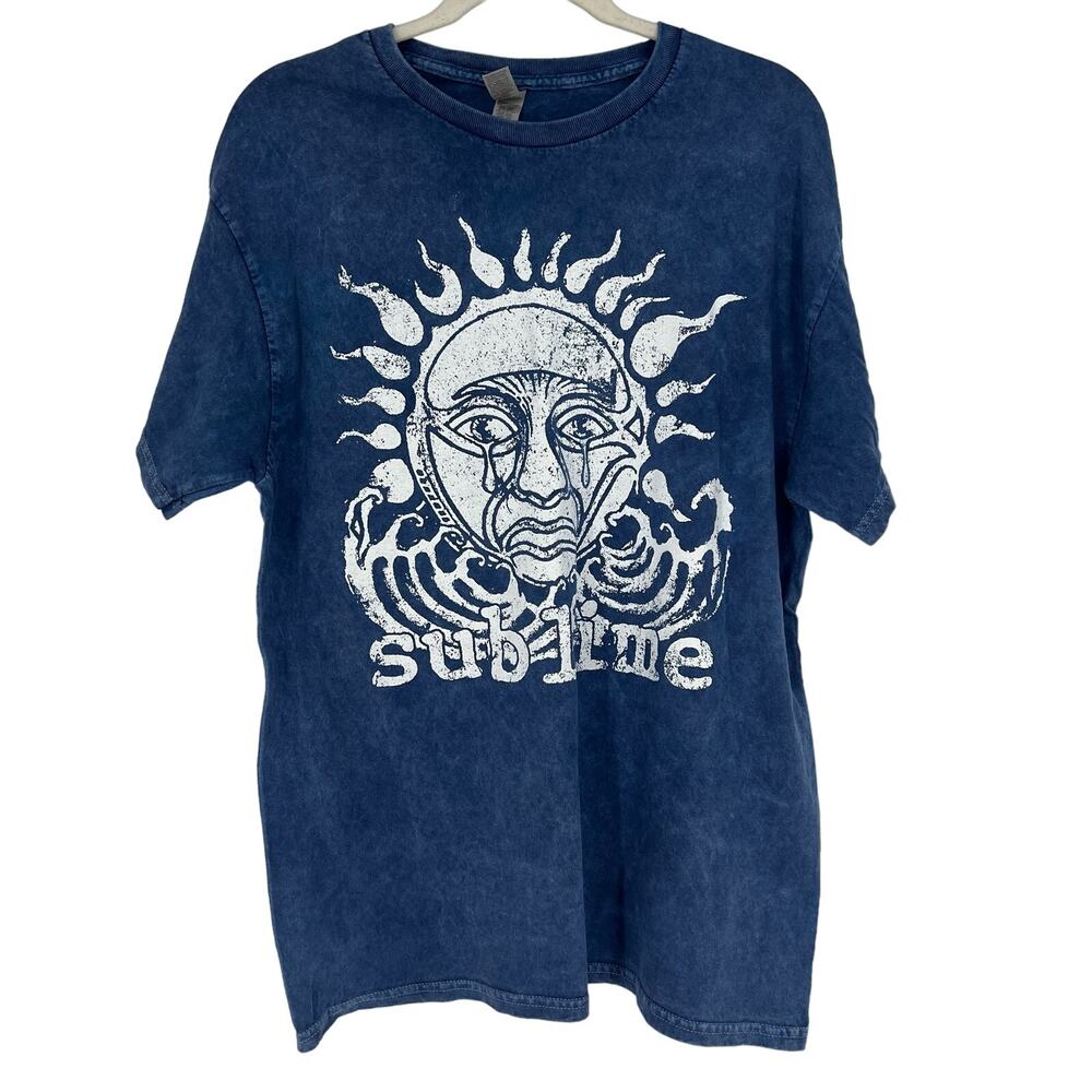 Sublime Crying‎ Sun T-Shirt Blue Acid Wash Large NWOT